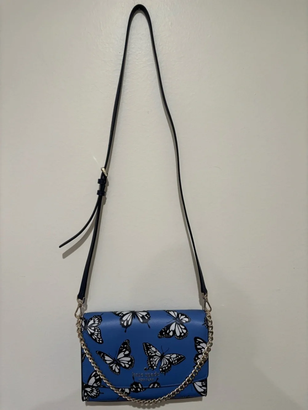 kate spade blue butterfly print crossbody bag